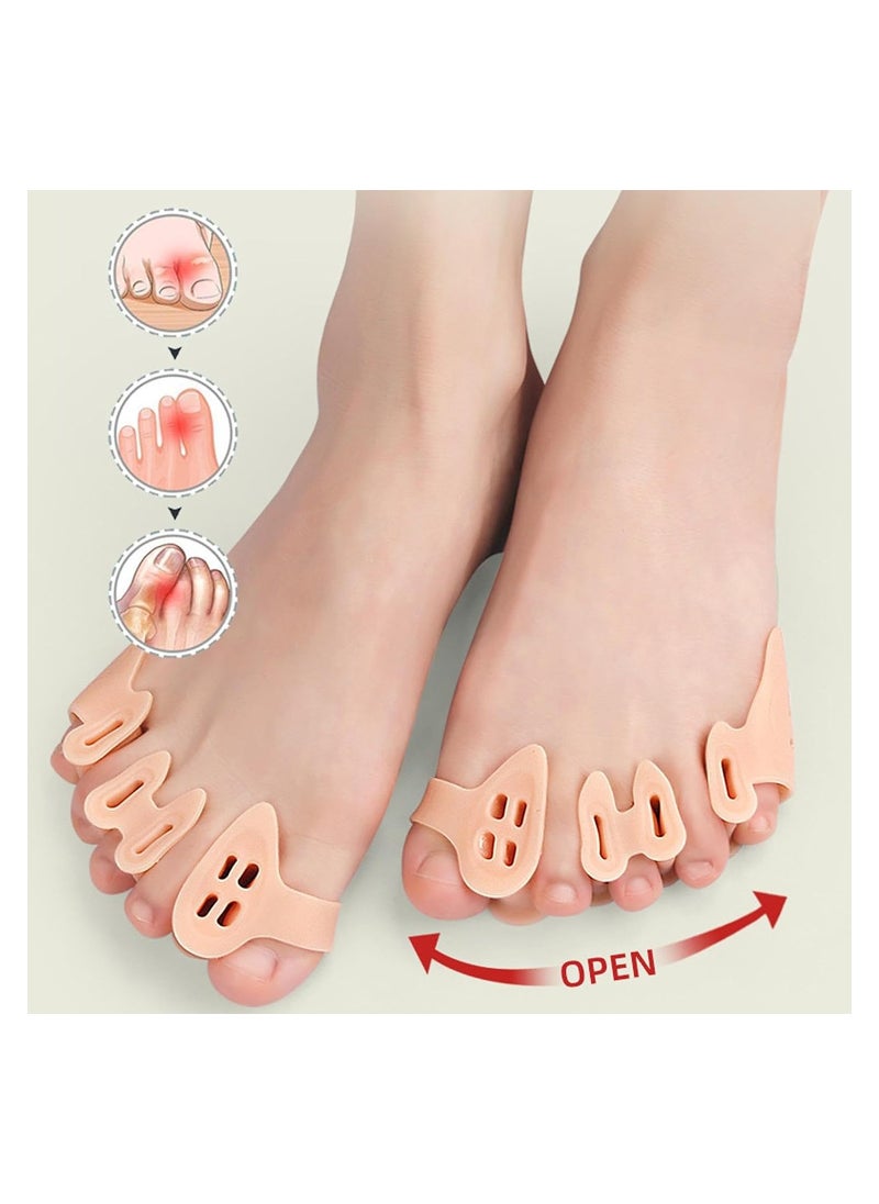 SYOSI 2 Pairs Toe Splitter, 5-hole Toe Stretcher, Soft Gel Toe Spacers to Correct Toes, Toe Corrector, Bunion Corrector for Women Men Toe Straightener Toe Stretcher Big Toe Separators  - Image 2