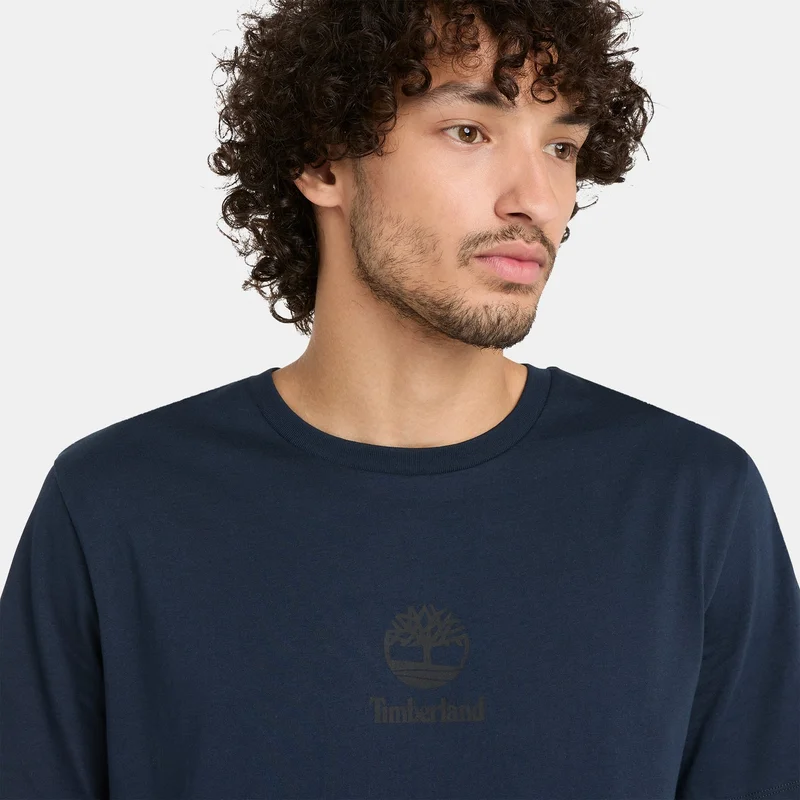 Timberland Blue Men's Small Logo T-Shirt for Men | Best Price UAE