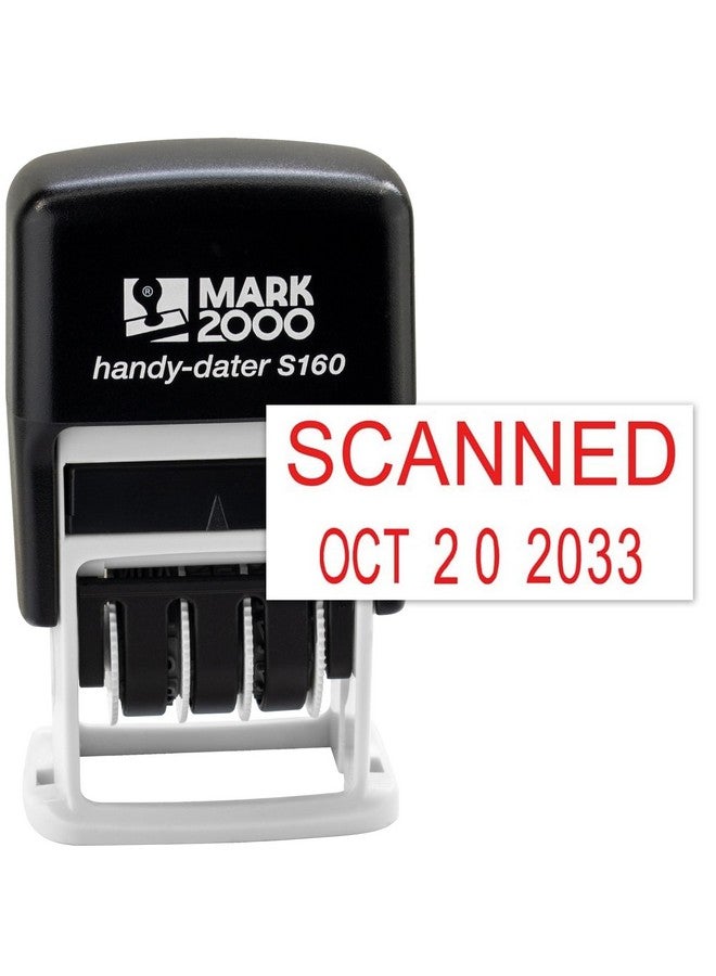 Rubber Stamp Creation Mark 2000 Selfinking Rubber Date Office Stamp With Scanned Phrase & Date Red Ink (Handydater S160) 12Year Band - Image 1