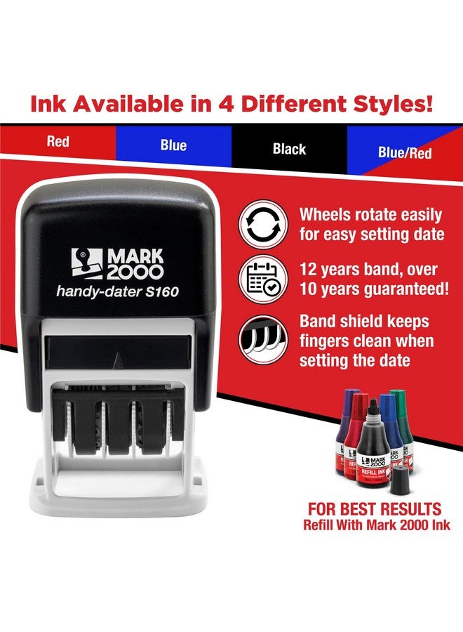 Rubber Stamp Creation Mark 2000 Selfinking Rubber Date Office Stamp With Scanned Phrase & Date Red Ink (Handydater S160) 12Year Band - Image 2