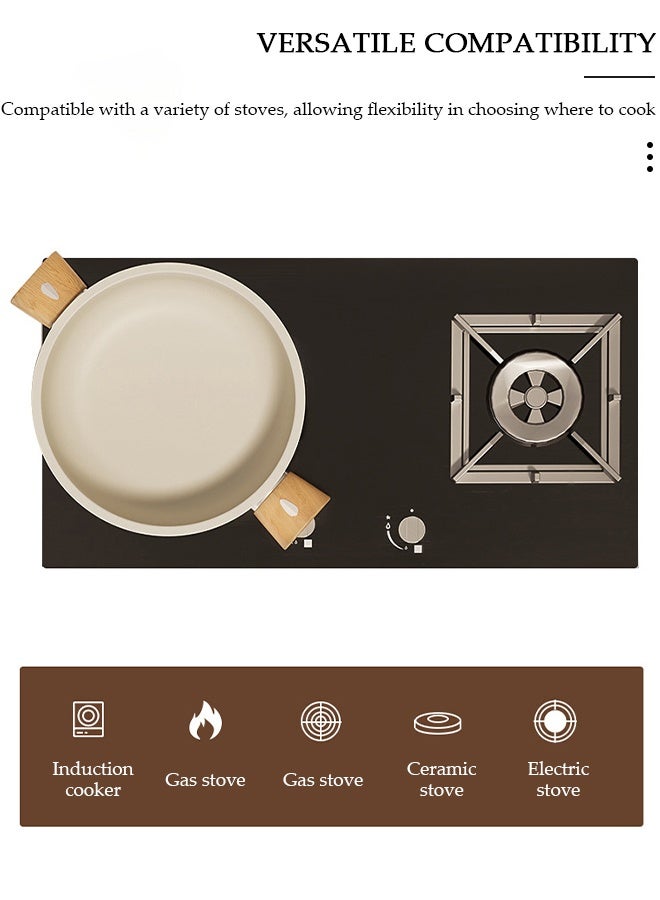 DUNISO Balance Non-stick Ceramic Stockpot with steamer , Multifunctional Glass Lid, Recycled Aluminum, Non-toxic Healthy  Coating, Stay-cool Handle, Induction Pan, For Stew Soup Steam, Moonmist - Image 4