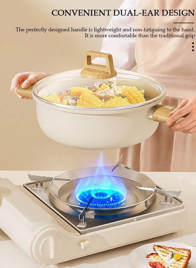 DUNISO Balance Non-stick Ceramic Stockpot with steamer , Multifunctional Glass Lid, Recycled Aluminum, Non-toxic Healthy  Coating, Stay-cool Handle, Induction Pan, For Stew Soup Steam, Moonmist - Image 5