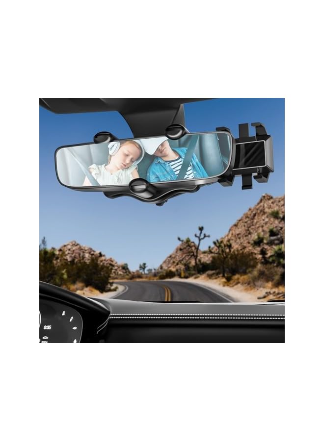 S-TOP Car Phone Holder, 360 Degree Rotatable Adjustable Telescopic Mobile Holders Car Holder for Rearview Mirror Mobile Holders Cars Compatible with iPhone Android Phone Model Universal (Black) - Image 3