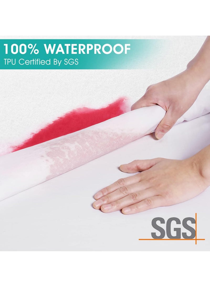 TEGRILO Water Proof Mattress Protector Cotton Terry Mattress Cover, Deep Pocket Bed Mattress Pad Cover Vinyl-Free Washable, Noiseless, Breathable & Soft (Super Queen(180 * 200 * 30)) - Image 5