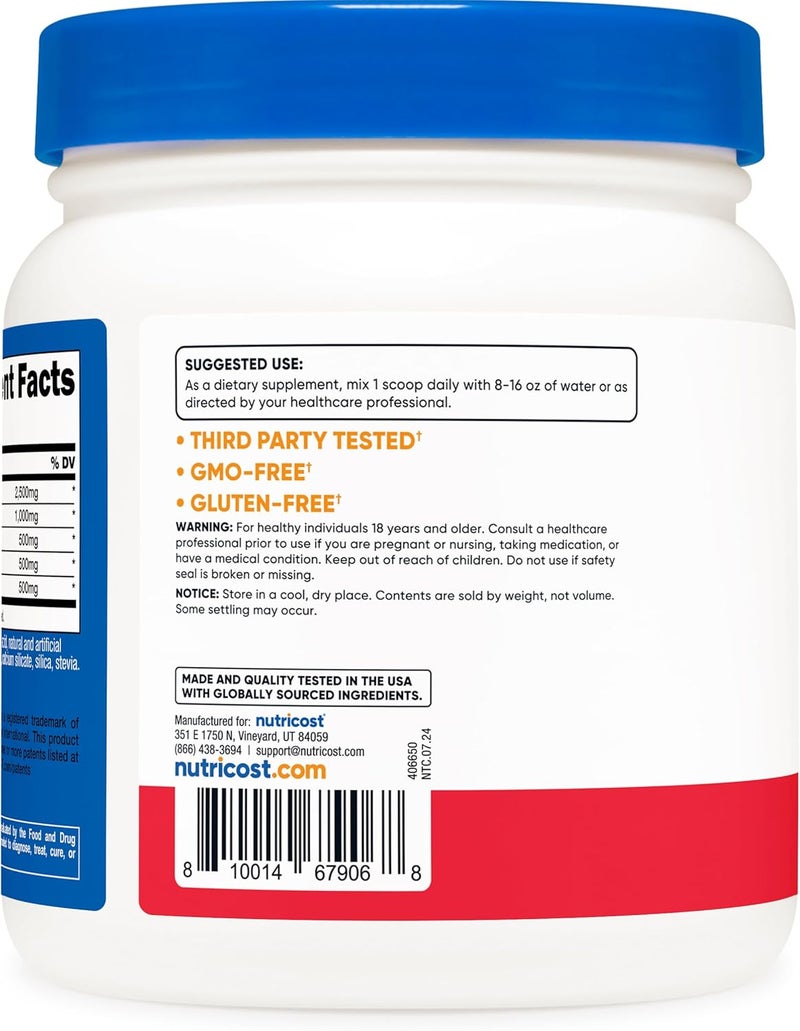 Nutricost LArginine Complex Fruit Punch 60 Servings  Gluten Free NonGMO - Image 4