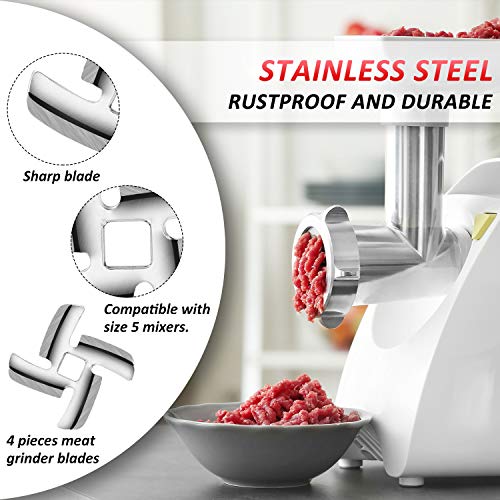 Mudder 4 Pack Meat Grinder Blade Size 5 Meat Grinder Parts Food Grinding Blade Stainless Steel Knife Cutter Replacement for Size 5 Stand Mixers Accessories - Image 4