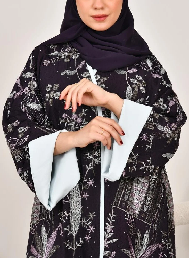 lamha abaya Black abaya with patterns