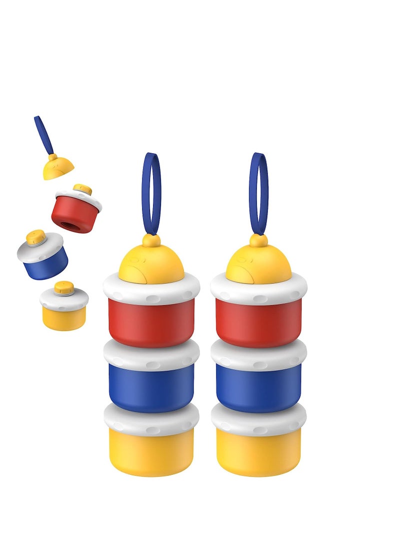 SYOSI - Baby Formula Dispenser Portable Milk Powder Dispenser Container Travel Baby Formula Storage Container Non Spill Stackable Baby Snack Storage Container BPA Free 3 Compartments 2 Packs - Image 1