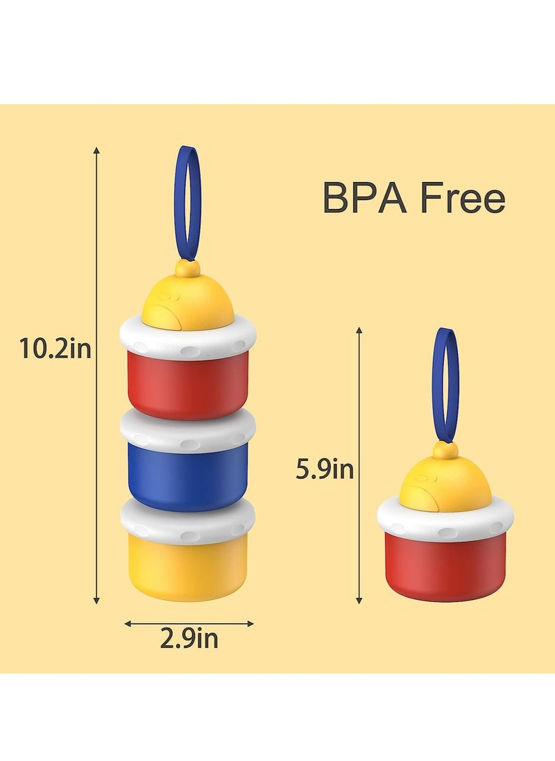 SYOSI - Baby Formula Dispenser Portable Milk Powder Dispenser Container Travel Baby Formula Storage Container Non Spill Stackable Baby Snack Storage Container BPA Free 3 Compartments 2 Packs - Image 1