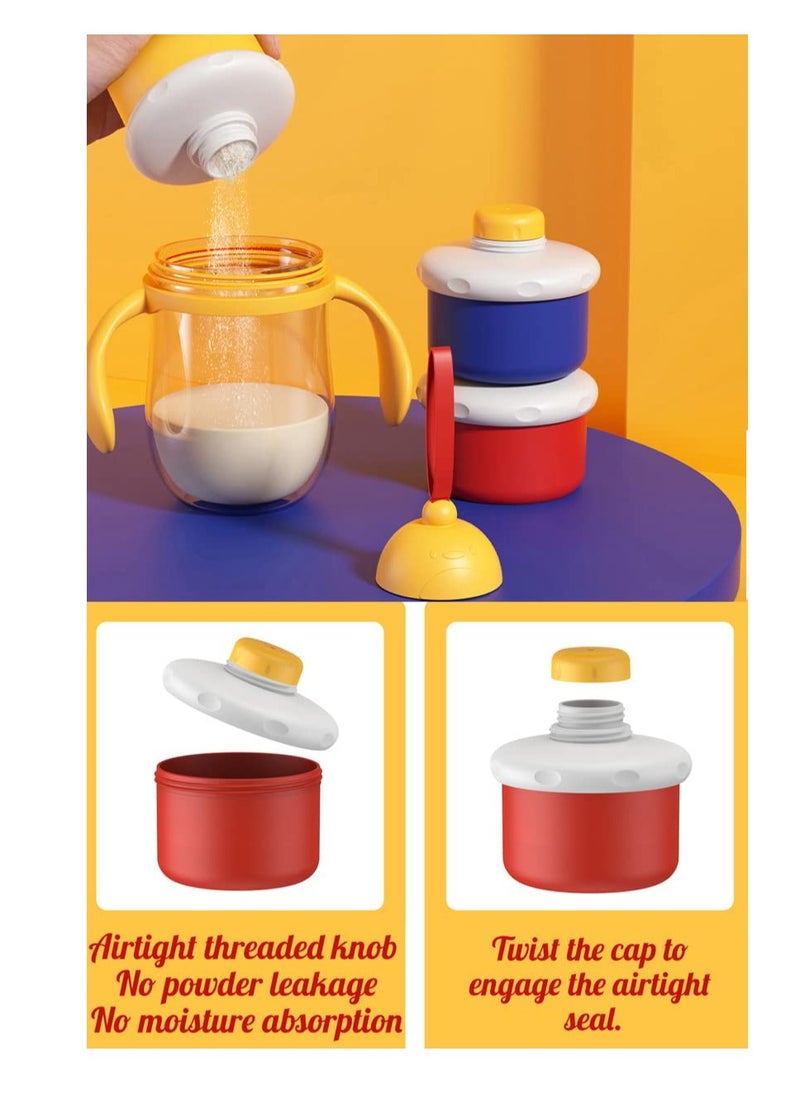 SYOSI - Baby Formula Dispenser Portable Milk Powder Dispenser Container Travel Baby Formula Storage Container Non Spill Stackable Baby Snack Storage Container BPA Free 3 Compartments 2 Packs - Image 1