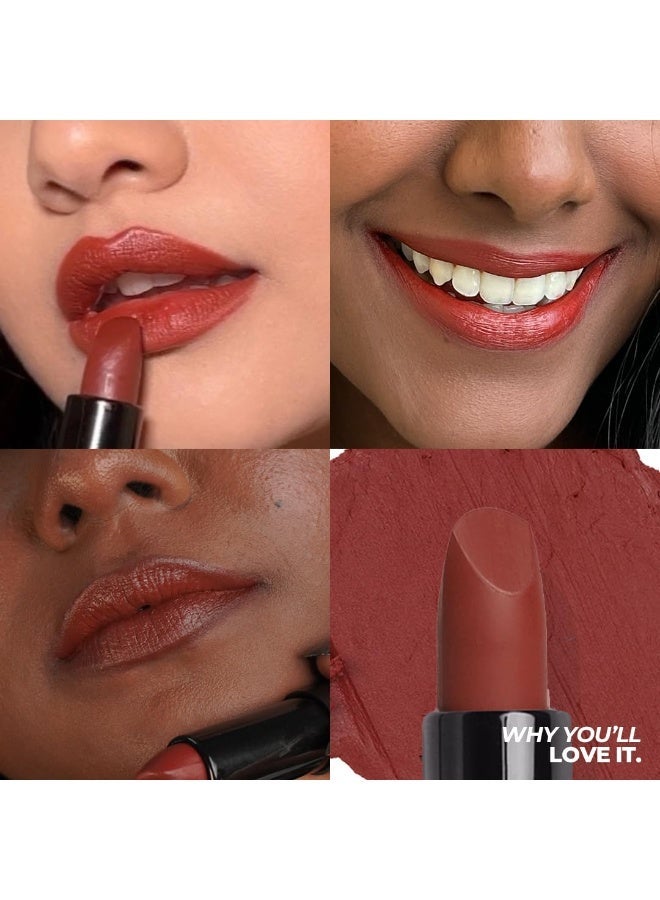 Ruby's Organics Semi-Matte Lipstick for Women All Indian Tones- Highly Pigmented, Moisturizing, Non Drying, Lightweight and Long Lasting- Lip Makeup, Synthetic Chemical Free - Mahogany, 3.7g - Image 2
