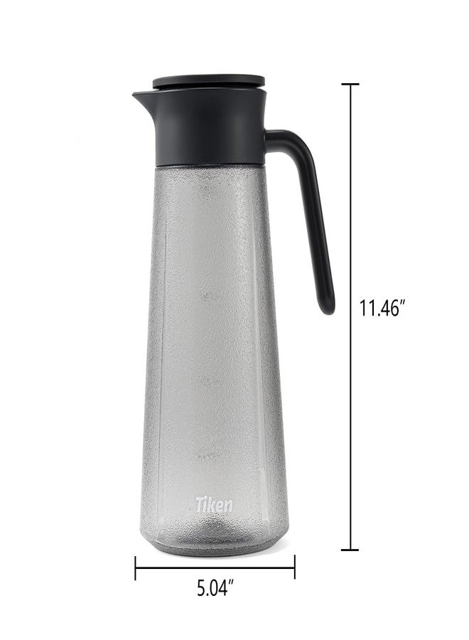 Tiken Tritan Leakproof Pitcher with Lid - 2L/68OZ Shatterproof Water Jug for Iced Tea, Soda & Hot Drinks, Fridge Storage Design, Dishwasher Safe, Black - Image 2