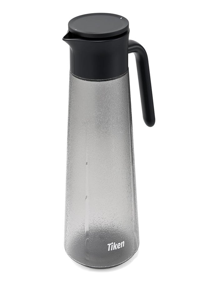Tiken Tritan Leakproof Pitcher with Lid - 2L/68OZ Shatterproof Water Jug for Iced Tea, Soda & Hot Drinks, Fridge Storage Design, Dishwasher Safe, Black - Image 1