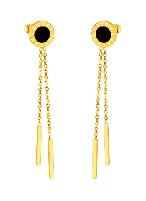 Alissa Trendy Tassel Roman Numerals Chain Long Dangle Drop Earrings