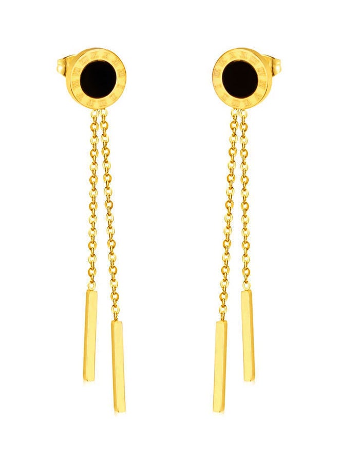 NIBEMINENT - Alissa Trendy Tassel Roman Numerals Chain Long Dangle Drop Earrings - Image 1
