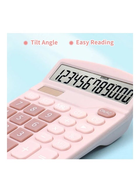 12-Digit Desktop Standard Function Basic Calculator with Large LCD Screen Battery and Solar Dual Power Office Calculator Desktop Calculator with Automatic Sleep for Office, Home, School and Business