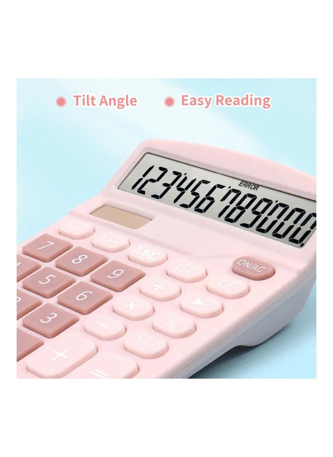 12-Digit Desktop Standard Function Basic Calculator with Large LCD Screen Battery and Solar Dual Power Office Calculator Desktop Calculator with Automatic Sleep for Office, Home, School and Business