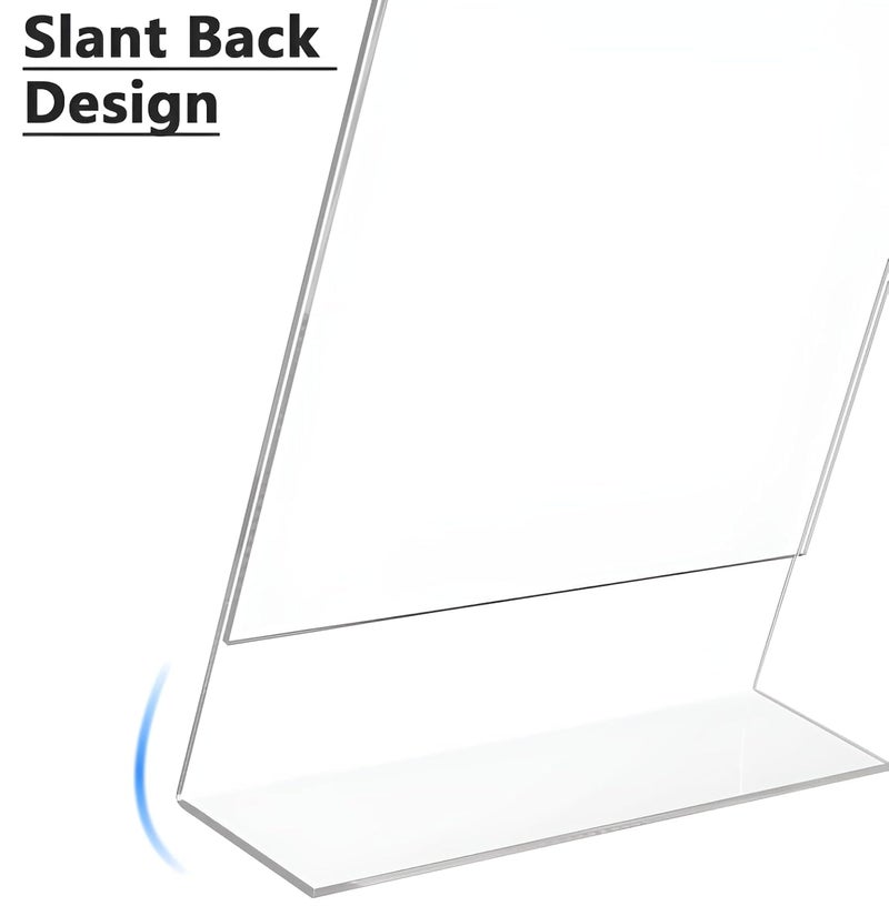 Shuban Acrylic Sign Holder 4 X 6 Inches Vertical, Desktop Slant Back Acrylic Sign Holder and Plastic L Shape Paper Display Stand for Restaurants, Office Desktop, Market, Library, Store, Pack of 10 - Image 3