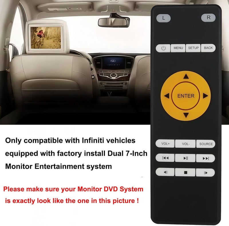 Replacement Remote Control for Infiniti QX60 Rear Entertainment DVD 2014 2015 2016 2017 2018 2019 2020 - Image 3