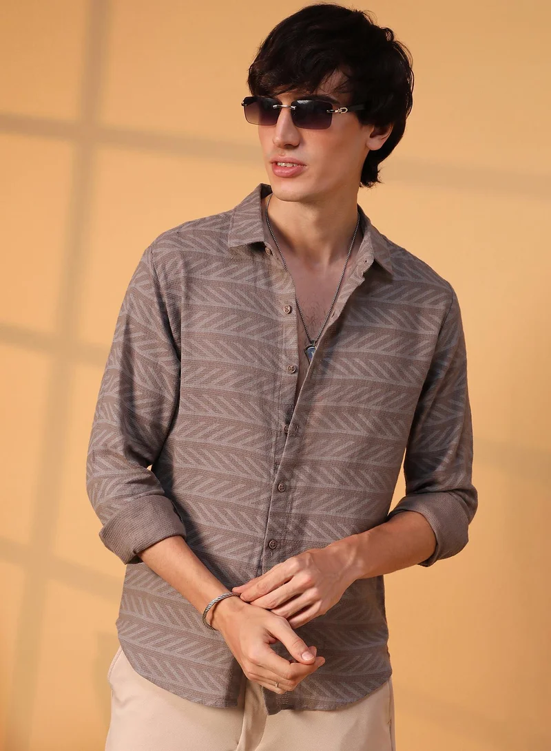 CAHOOT Men's Mocha Brown Earthy Lined Shirt
