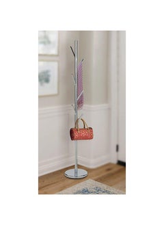 Leomord Coat Hanger Metal Clothing Rack with Modern Hooks for Bag, Hat, Jacket, Purse, Umbrella Freestanding Hat Rack Coat Hanger for Entryway L 28 W 28 X H 172 cm Chrome Plated