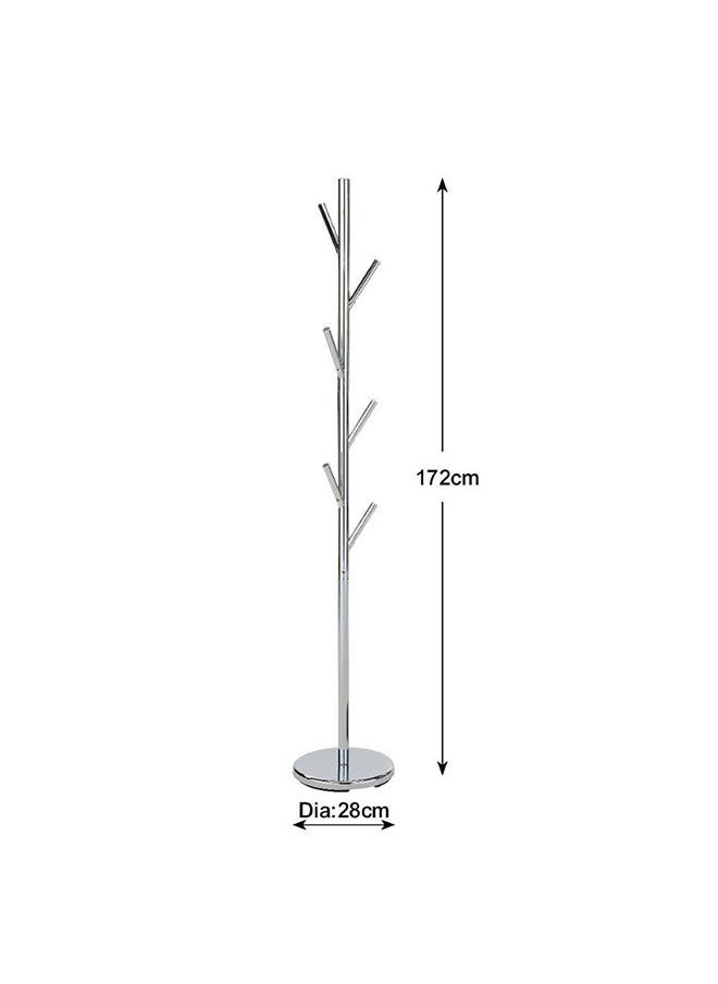 DANUBE HOME - Leomord Coat Hanger Metal Clothing Rack with Modern Hooks for Bag, Hat, Jacket, Purse, Umbrella Freestanding Hat Rack Coat Hanger for Entryway L 28 W 28 X H 172 cm Chrome Plated - Image 1