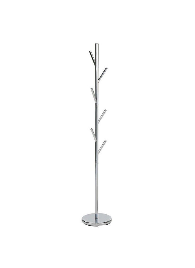 DANUBE HOME - Leomord Coat Hanger Metal Clothing Rack with Modern Hooks for Bag, Hat, Jacket, Purse, Umbrella Freestanding Hat Rack Coat Hanger for Entryway L 28 W 28 X H 172 cm Chrome Plated - Image 1