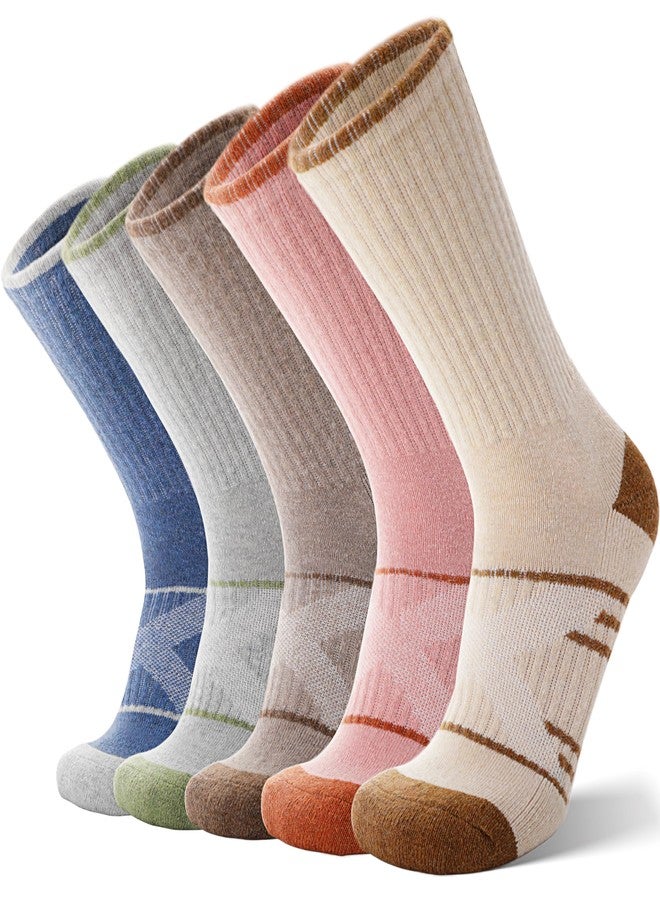 ANTSANG Merino Wool Socks for Men & Women Thermal Winter Hiking Warm Thick Crew Cozy Boot Work Gift Socks Stocking Stuffers 5 Pairs(Assorted C,M) - Image 1
