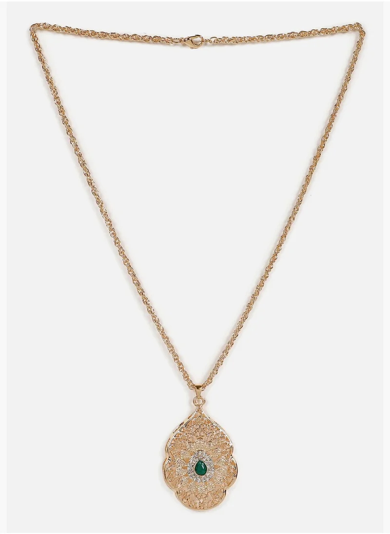 SOHI Gold Plated Designer Stone Necklace