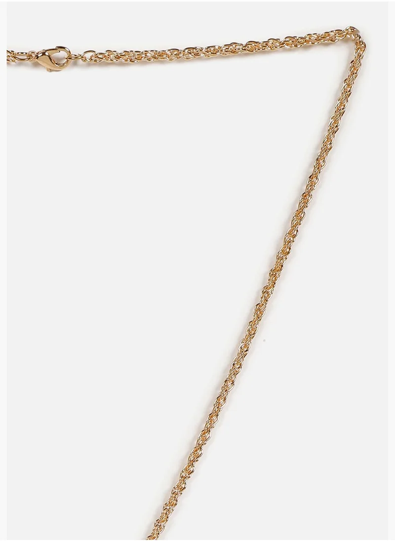 SOHI Gold Plated Designer Stone Necklace