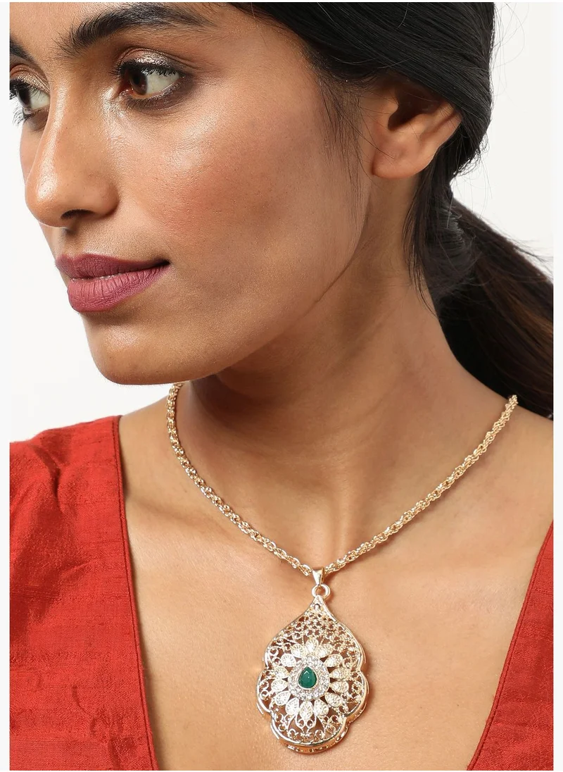 SOHI Gold Plated Designer Stone Necklace
