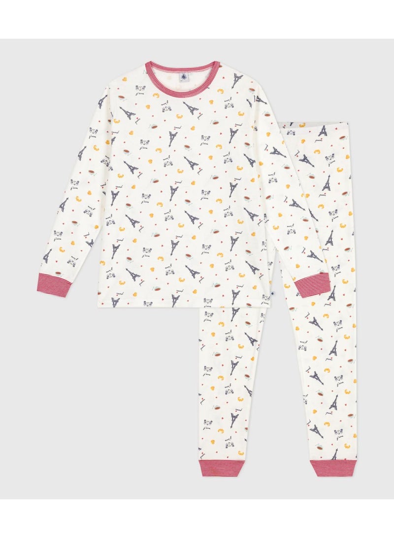 Petit Bateau Children's Paris print cotton pyjamas - Image 1