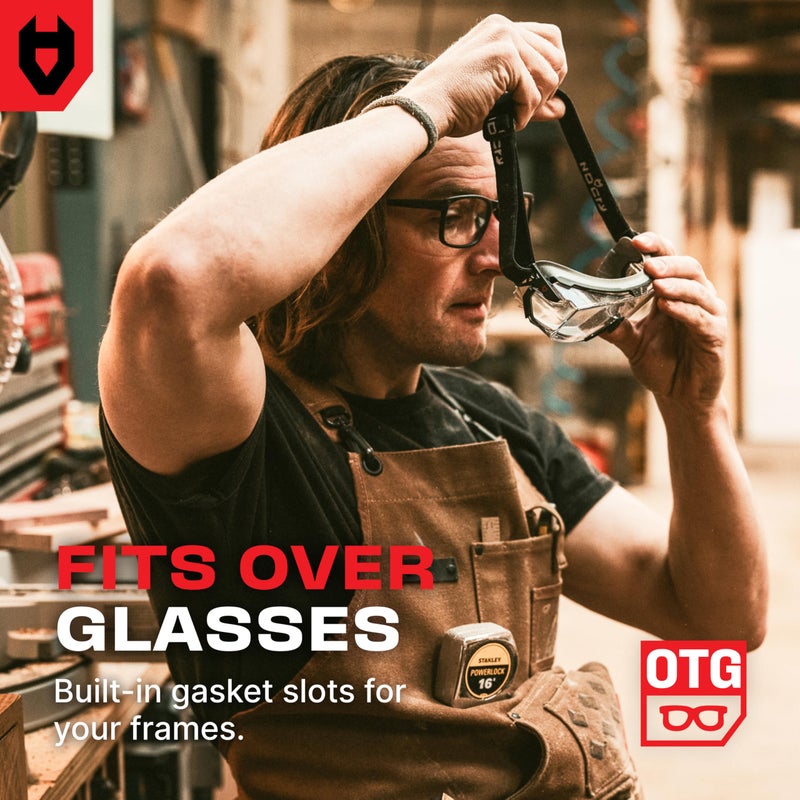 NoCry Clear Safety Goggles Over Glasses â€” for Men & Women With Gasket, UV380, Anti Fog Panoramic Vented Lenses â€” ANSI Z87.1 Eye Protection For Construction, Dust And Lab Goggles Adult - Image 4