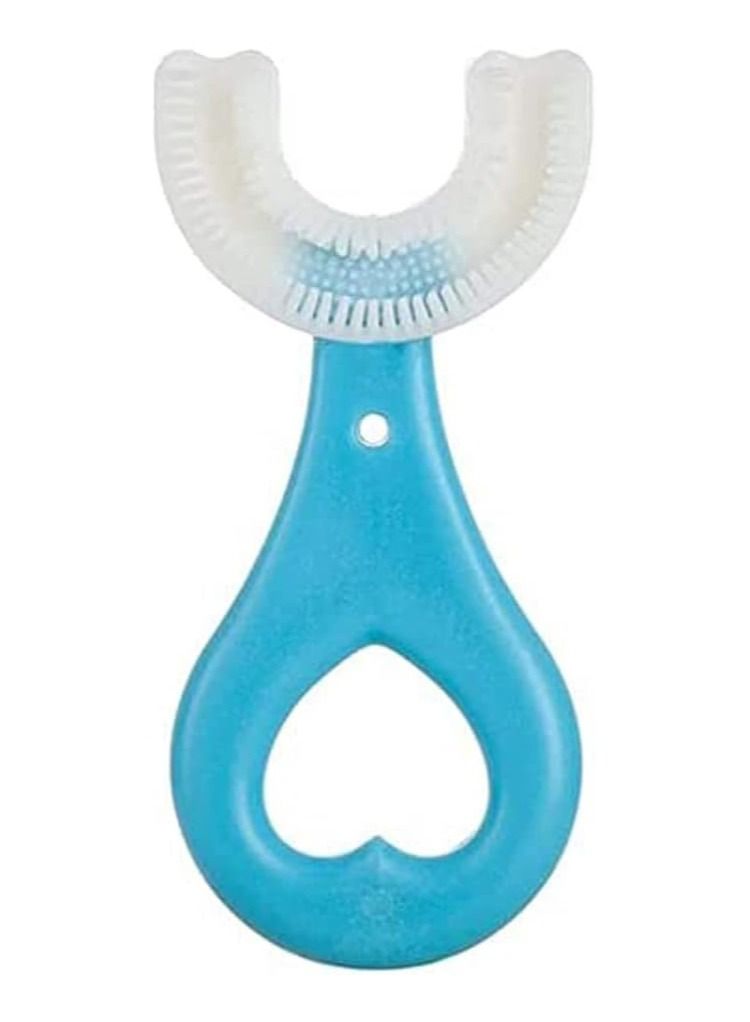 SOSEKO U Shaped Silicone Toothbrush For Kids Children Infant Blue Color 2 PCS - Image 1