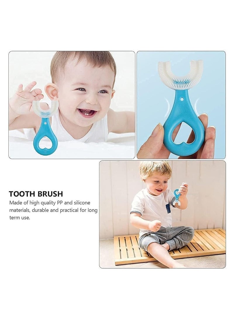 SOSEKO U Shaped Silicone Toothbrush For Kids Children Infant Blue Color 2 PCS - Image 2