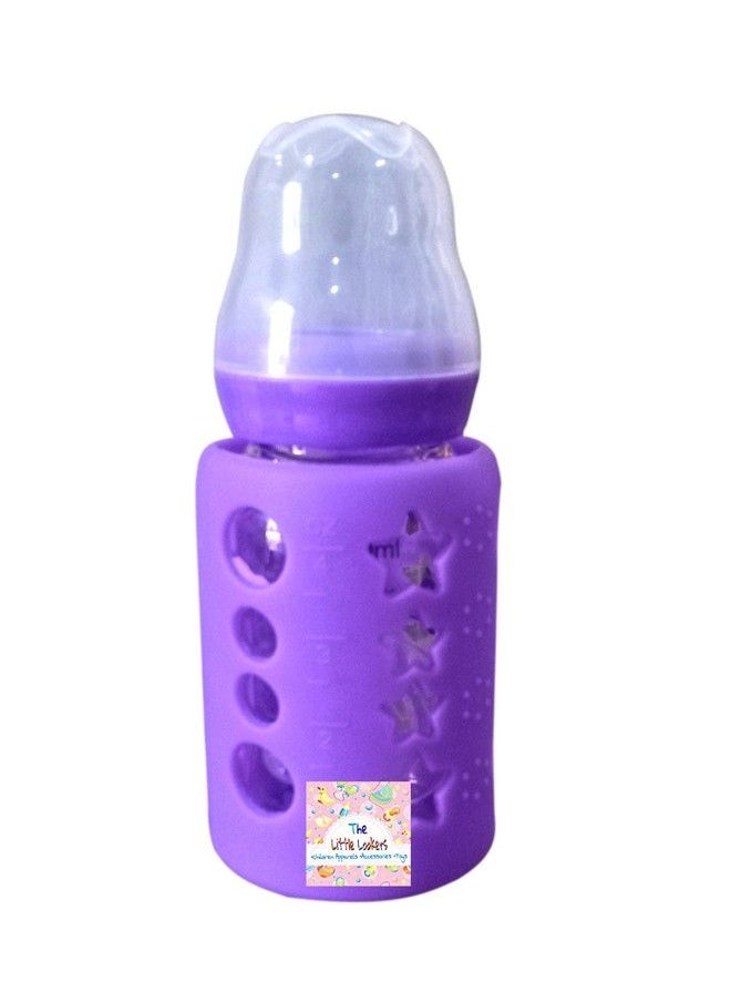 The Little Lookers - � Baby Feeding Bottle Silicone Warmer Cover;Sleeve Holder;Insulated Protection For Newborns;Infants;Babies (Pack Of 2) (Pink & Purple 120 Ml) - Image 1