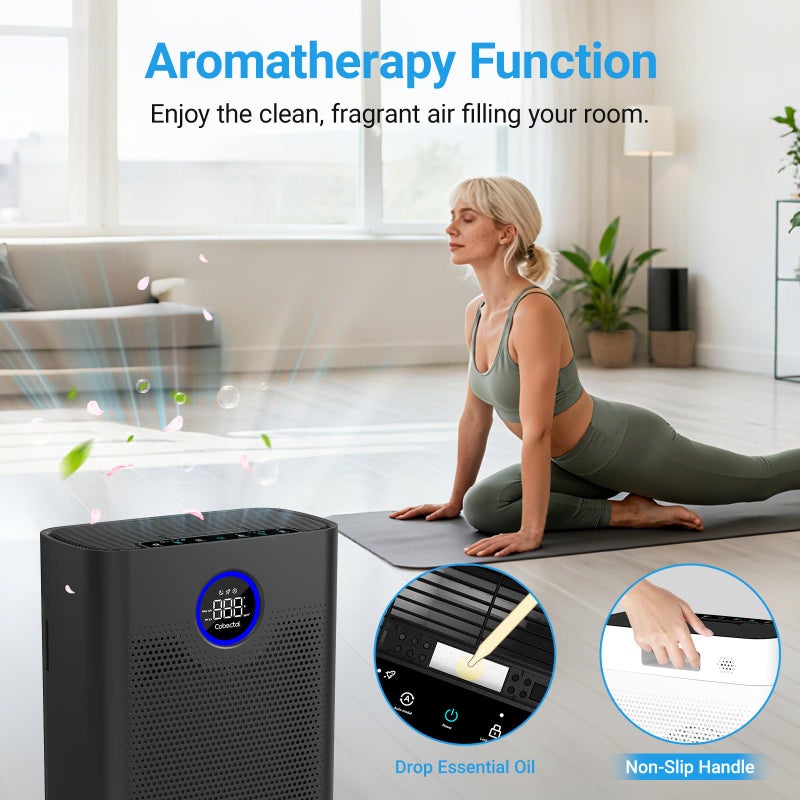 Cobectal Air Purifiers for Home Large Room Up to 2216 FtÂ², Cobectal Pet Air Cleaner with 3-in-1 Filter, PM2.5 Air Quality Sensor, Aroma Function, Room Air Purifier for Home, Office, RVs, Black - Image 5