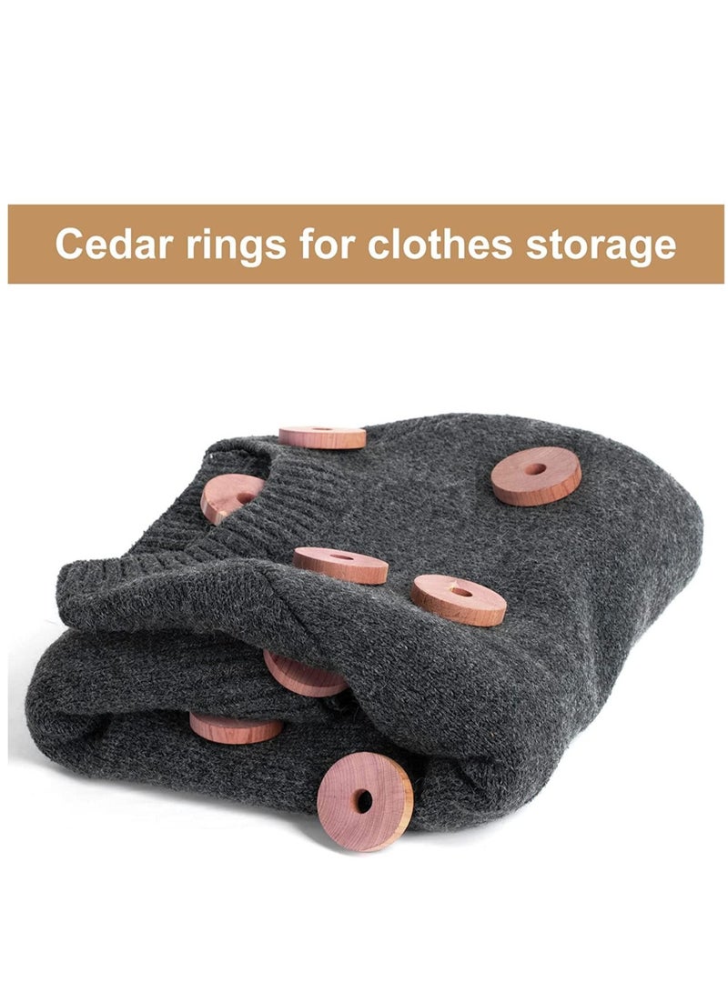 SYOSI Cedar Rings for Hangers Blocks for Clothes Storage 100% Natural Aromatic Wood for Closets and Drawers Accessories Freshener 24-Pack  - Image 2