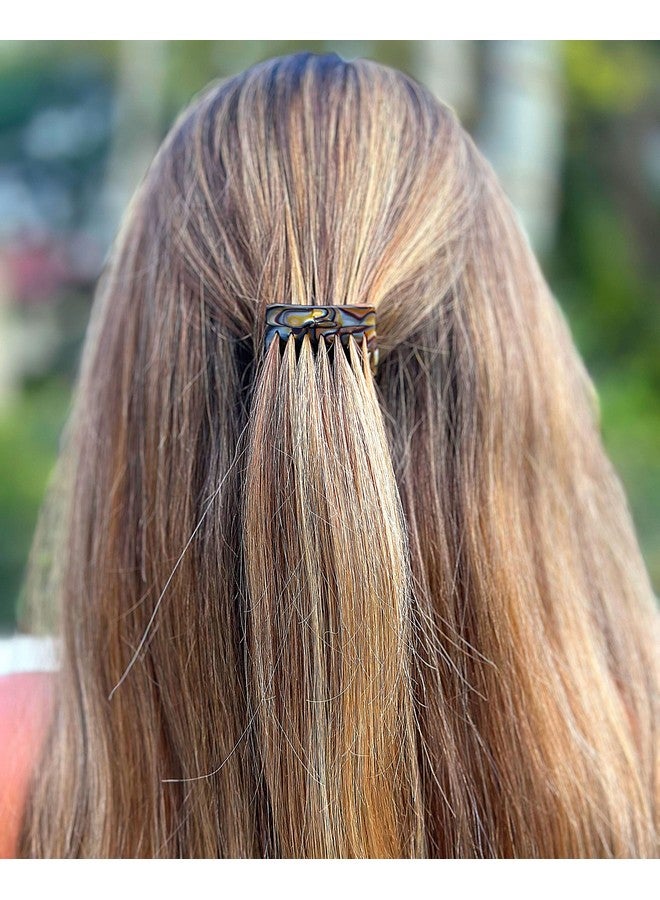 كاميلا مشط جانبي للشعر الفرنسي من كاميلا باريس CP2332/2 مصنوع يدويًا من العقيق، زينة شعر صغيرة ملفوفة، مشابك تثبيت قوية للنساء، كعكة شينيون، تصفيف شعر الفتيات، إكسسوارات شعر، صنع في فرنسا - Image 2