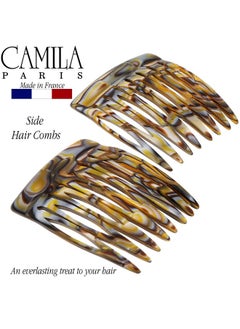 CAMILA Camila Paris CP2332/2 French Hair Side Comb Handmade Onyx, Small Twist Hair Decorative, Strong Hold Clips for Women Bun Chignon Up-Do Styling Girls Hair Accessories, Made in France  - Image 5