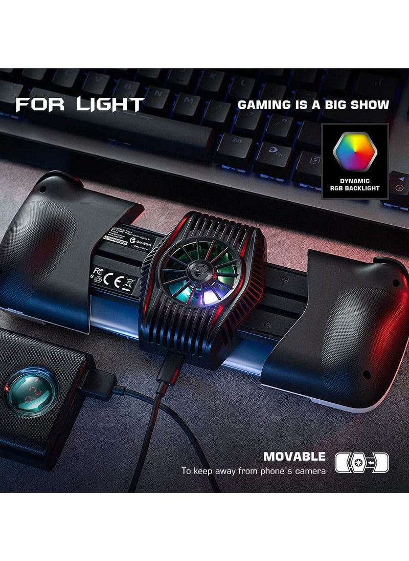 X3 Type-C Cooling Fan Android Controller with RGB Backlight, Zero Delay Mobile Controller with Magnetic&Detachable ABXY Buttons, D-Pads Support Cloudy Gaming, Stadia, Xbox Game Pass and More