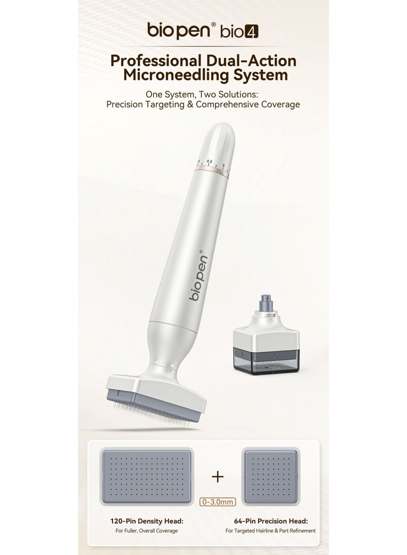Bio Adjustable Microneedle Stamping Skin Pen, 64-120 Needle Replacement, Needle Size 0-3.0mm, Suitable for Facial, Scalp, Beard, and Body Care - Image 2