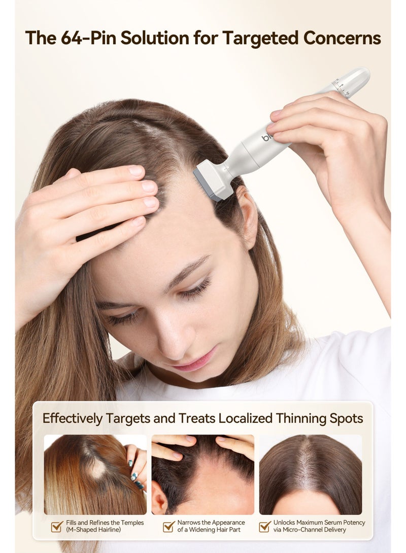 Bio Adjustable Microneedle Stamping Skin Pen, 64-120 Needle Replacement, Needle Size 0-3.0mm, Suitable for Facial, Scalp, Beard, and Body Care - Image 5