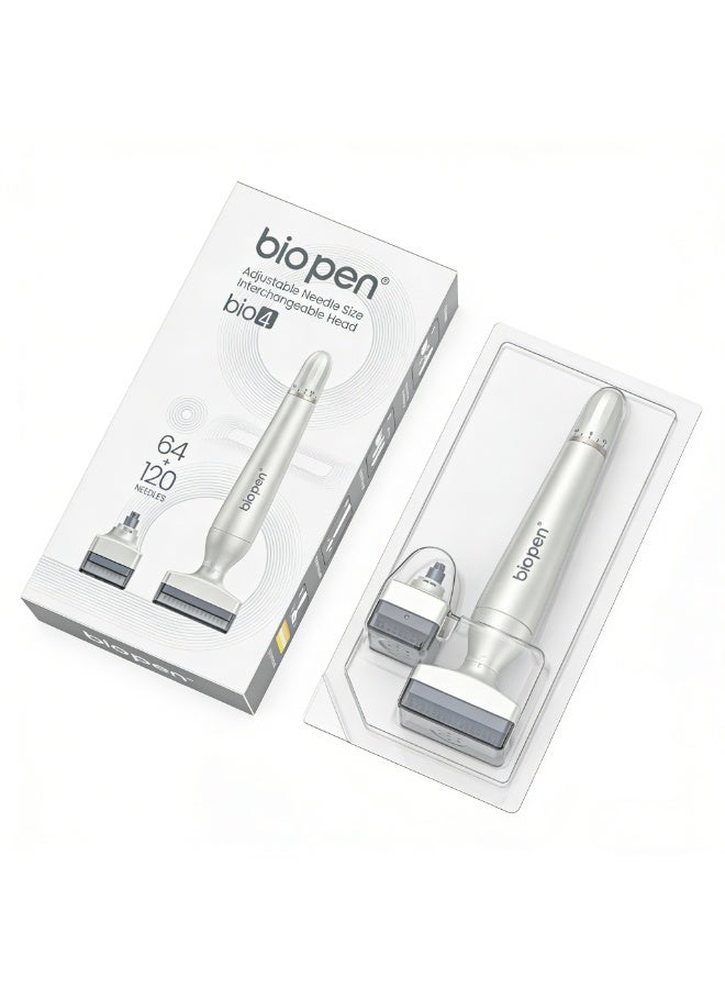 bio pen Adjustable Microneedle Stamping Skin Pen, 64-120 Needle Replacement, Needle Size 0-3.0mm, Suitable for Facial, Scalp, Beard, and Body Care - Image 1