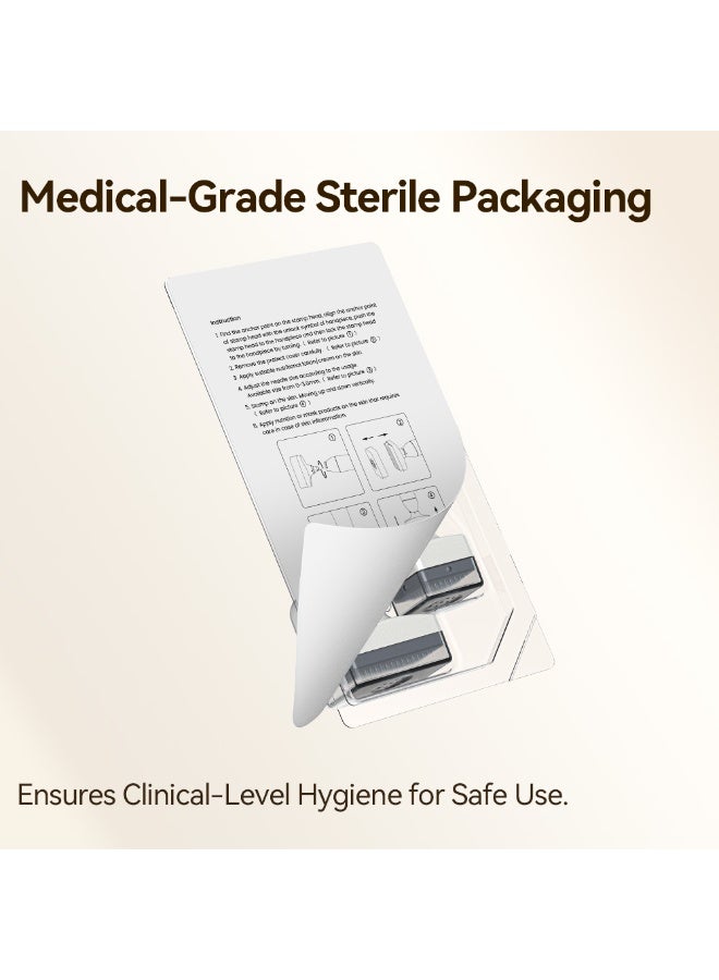 bio pen Adjustable Microneedle Stamping Skin Pen, 64-120 Needle Replacement, Needle Size 0-3.0mm, Suitable for Facial, Scalp, Beard, and Body Care - Image 5