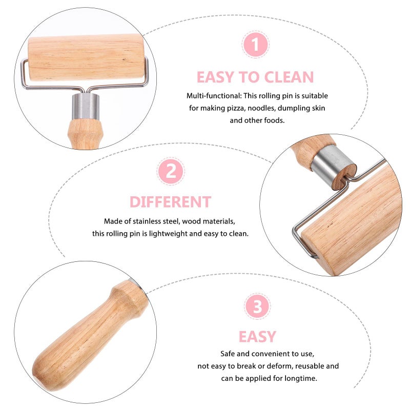 Large Wooden Rolling Pin for Baking Pizza Pastry Fondant Non Stick Dough Roller - Image 4