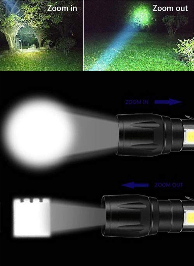 QUTOOB Rechargeable Multifunctional Flashlight, 3 Modes, Zoomable Spotlight, SOS Strobe Mode, COB LED Light, High-Power, Waterproof, Flash Light for Camping, Hiking, Desert, Trips, Emergency Use - Image 5