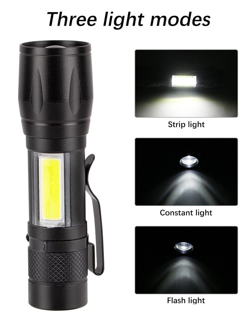 QUTOOB Rechargeable Multifunctional Flashlight, 3 Modes, Zoomable Spotlight, SOS Strobe Mode, COB LED Light, High-Power, Waterproof, Flash Light for Camping, Hiking, Desert, Trips, Emergency Use - Image 4