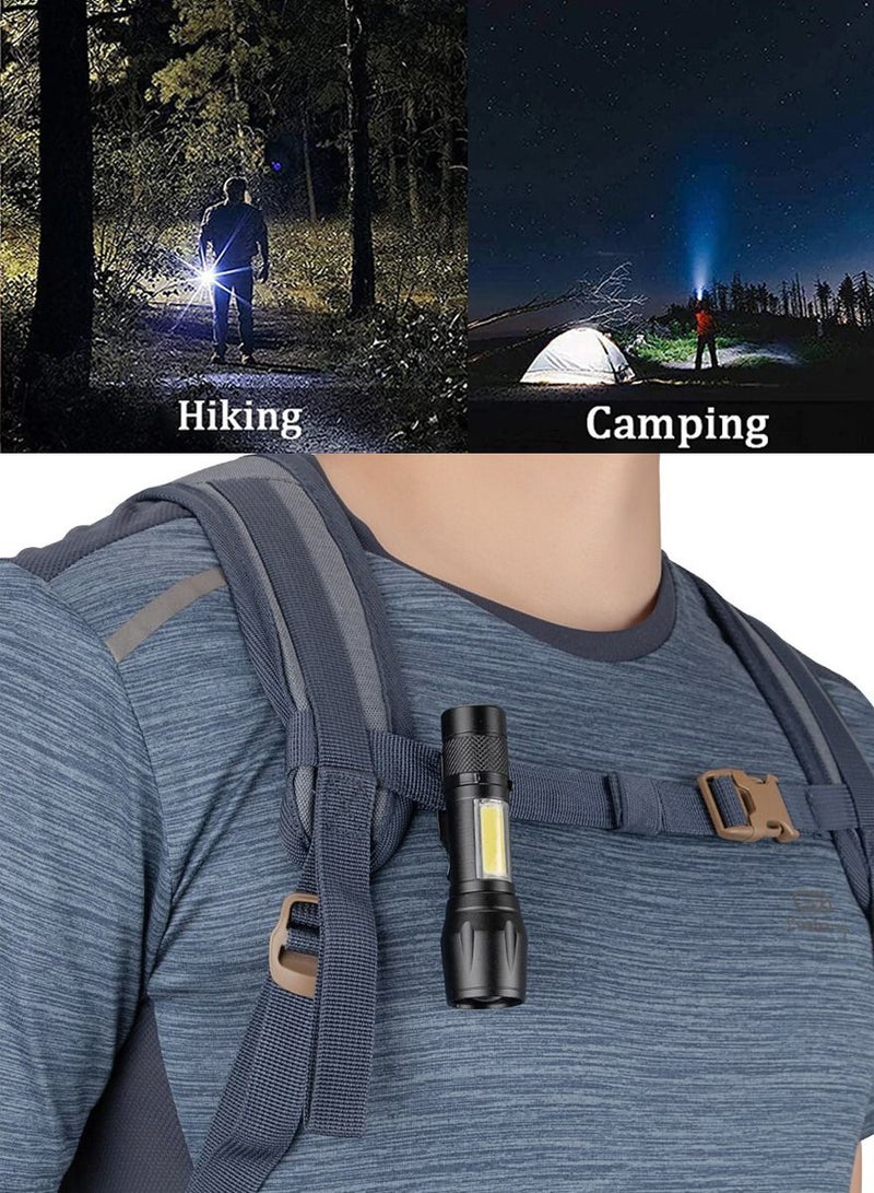 QUTOOB Rechargeable Multifunctional Flashlight, 3 Modes, Zoomable Spotlight, SOS Strobe Mode, COB LED Light, High-Power, Waterproof, Flash Light for Camping, Hiking, Desert, Trips, Emergency Use - Image 2