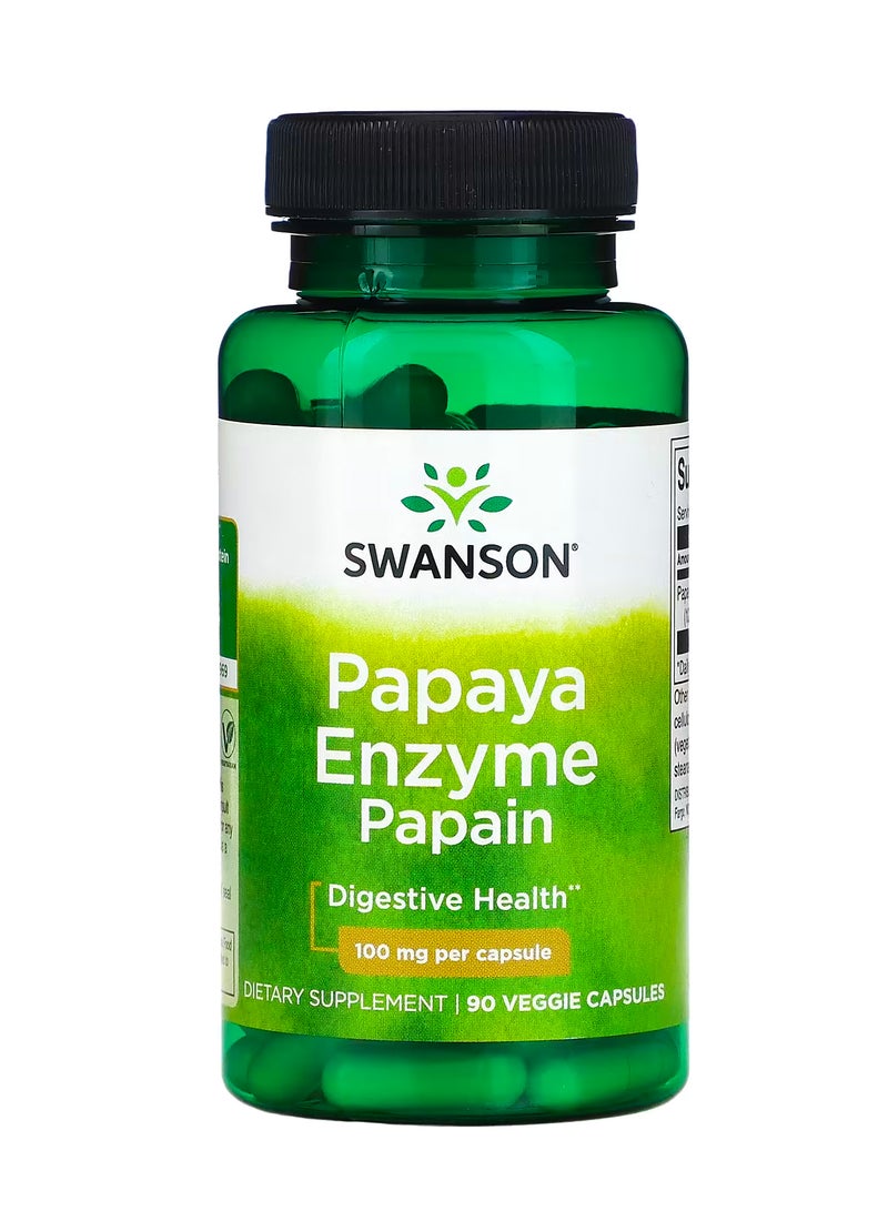 SWANSON Papaya Enzyme Papain, 100 mg , 90 Veggie Capsules